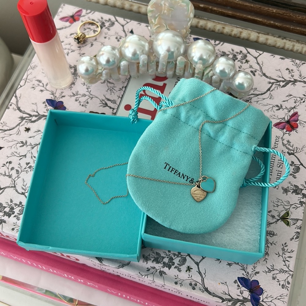 Tiffany silver return to tiffanys heart necklace blue